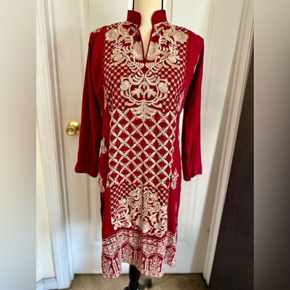 PAKISTANI INDIAN DESIGNER EMBROIDERED KURTA DRESS - Picture 5 of 8
